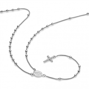 Silver rosary necklace